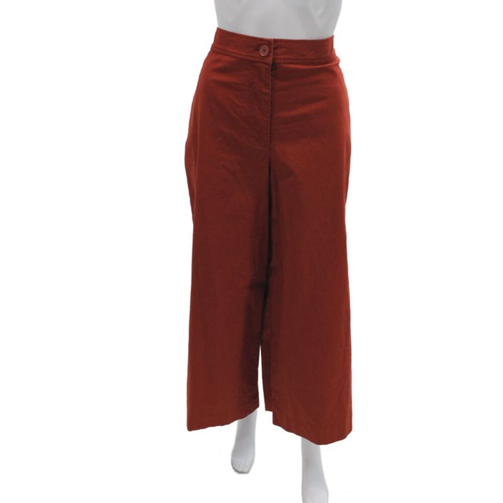 COS Womens Cropped Pants Red Button Cotton Size 8